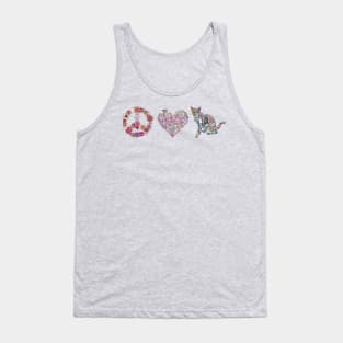 Peace, Love, Kitty Cat Tank Top